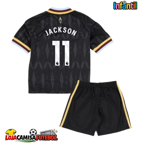 Camisa de Futebol Aston Villa Nicolas Jackson #11 Equipamento Secundário Infantil 2026-27 Manga Curta (+ Calças curtas)